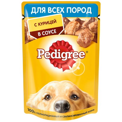 Влажный корм для собак Pedigree курица 1 уп. х 24 шт. х 85 г фотография