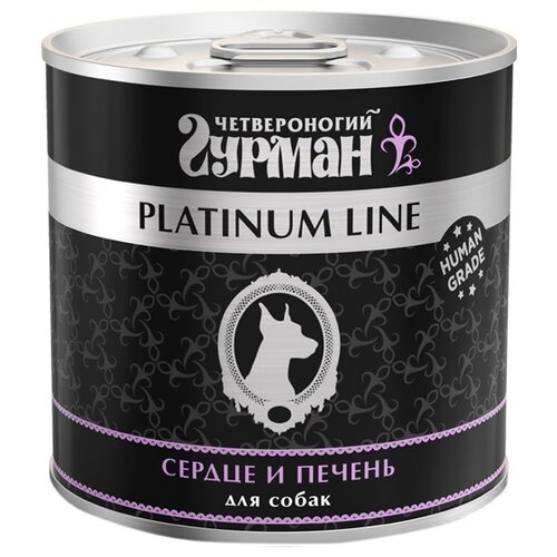 Влажный корм для собак Четвероногий Гурман Platinum line, беззерновой, печень, сердце 1 уп. х 1 шт. х 240 г фотография