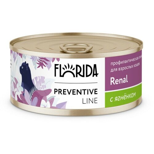 Florida Preventive Line Renal консервы для кошек при профилактике хронической почечной недостаточности, с ягненком - 100 г x 24 шт фотография