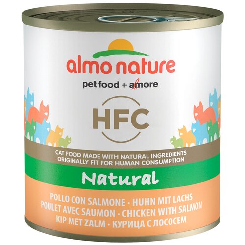 Влажный корм для кошек Almo Nature Classic, с курицей, с лососем 280 г (кусочки в желе) фотография