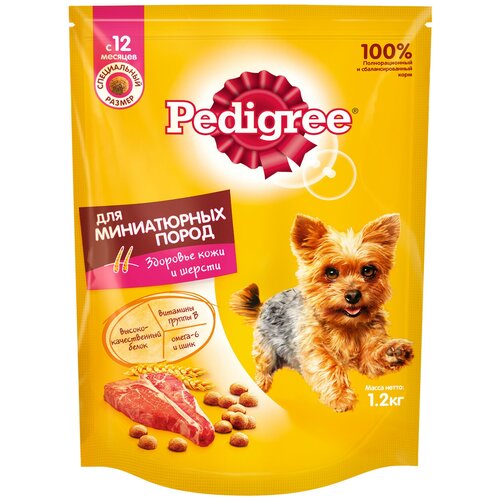 Сухой корм для собак Pedigree говядина 1 уп. х 6 шт. х 1200 г (для карликовых пород) фотография