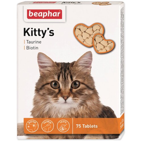 Кормовая добавка Beaphar Kitty's Taurine + Biotin , 75 шт. в уп. х 2 уп. фотография