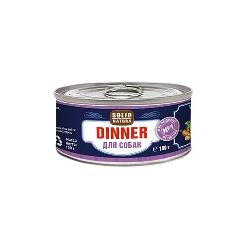 Влажный корм для собак Solid Natura Dinner Dinner, беззерновой, ягненок 1 уп. х 1 шт. х 100 г фотография