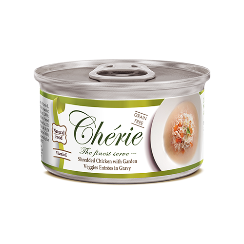 Влажный корм для кошек Pettric Cherie Grain Free, беззерновой, с курицей, с овощами 24 шт. х 80 г (кусочки в соусе) фотография