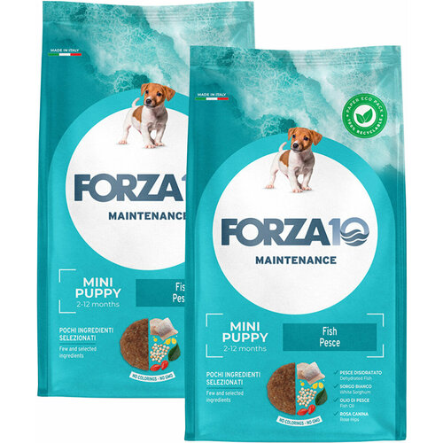 FORZA10 DOG MAINTENANCE PUPPY JUNIOR SMALL/MEDIUM для щенков маленьких и средних пород с рыбой (2 + 2 кг) фотография