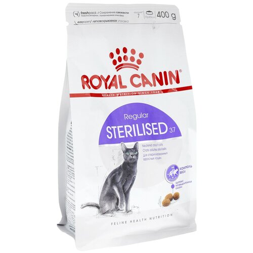 Сухой корм для стерилизованных кошек Royal Canin Sterilised 37 2 шт. х 400 г (кусочки в соусе) фотография