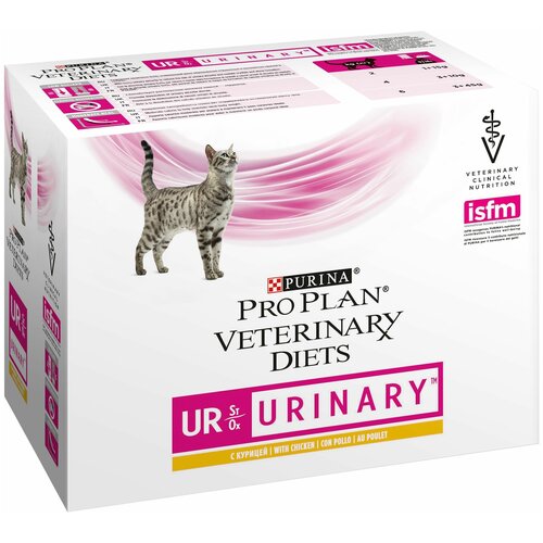 Влажный корм Pro Plan Veterinary Diets UR для кошек при болезнях нижних отделов мочевыводящих путей c курицей, 10 шт фотография