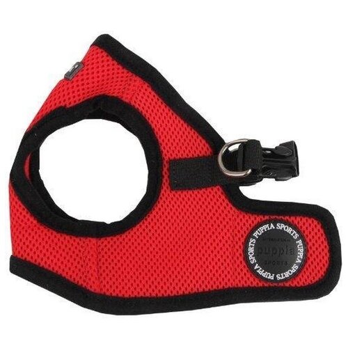 Шлейка Puppia Soft vest harness B, обхват шеи 36  см, красный/черный, XL фотография