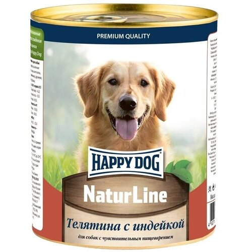 Консервы для собак Happy Dog Хэппи Дог Natur Line Телятина с индейкой (нфкз) - 0,97 кг Х 6 шт фотография