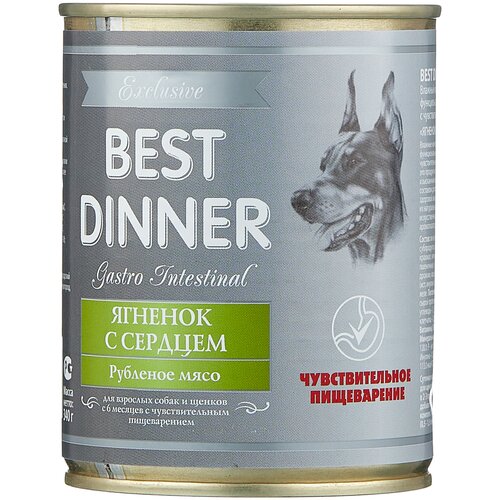 Влажный корм для собак Best Dinner Exclusive Gastro Intestinal, при чувствительном пищеварении, ягненок 1 уп. х 1 шт. х 340 г фотография