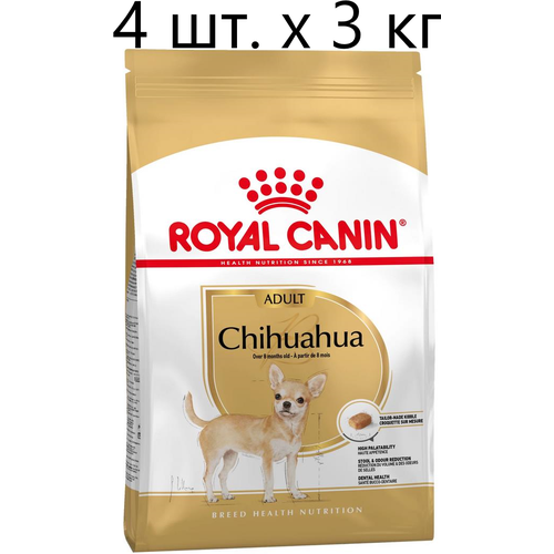 Сухой корм для собак Royal Canin Chihuahua Adult, для чихуахуа, для ухода за ротовой полостью, 4 шт. х 3 кг фотография