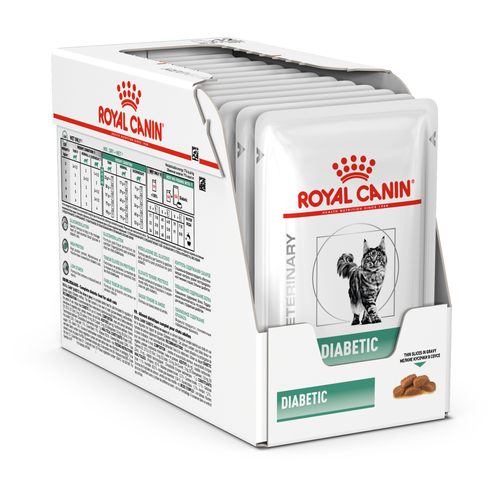 Влажный корм для кошек Royal Canin Diabetic, при сахарном диабете, профилактика избыточного веса 12 шт. х 85 г (кусочки в соусе) фотография