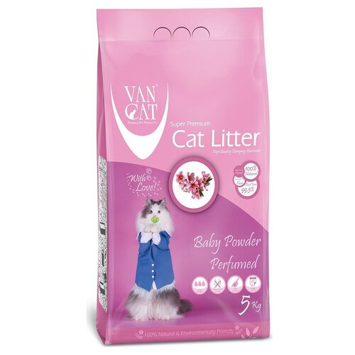 Комкующийся наполнитель Van Cat Baby Powder, 5кг, 1 шт. фотография