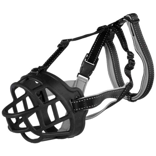 Намордник для собак TRIXIE Muzzle Flex M-L 17613, обхват морды 26 см M черный фотография