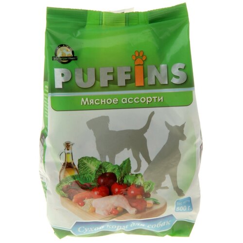 Сухой корм для собак Puffins мясное ассорти 1 уп. х 1 шт. х 500 г фотография