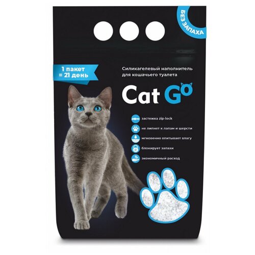 Cat Go: наполнитель для кошачьего туалета, силикагель, 1,9 кг, 4.4 л фотография