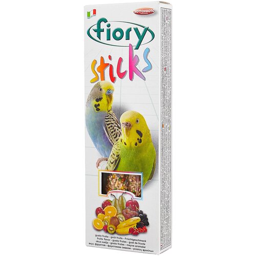 Лакомство для птиц Fiory Sticks с фруктами , 60 г , 30 мл , 2 шт. в уп. фотография