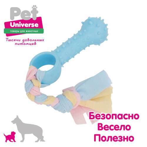 Игрушка для собак Косточка с канатиком Pet Universe 9,3*18 см /PU3014BE фотография