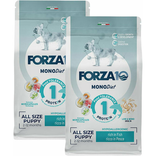 FORZA10 DOG PUPPY JUNIOR DIET монобелковый для щенков всех пород при аллергии с рыбой (1,5 + 1,5 кг) фотография