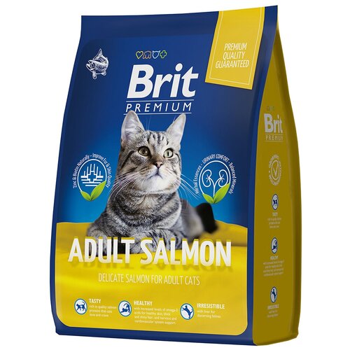 фотография Brit Premium 8кг Cat Adult Salmon корм для кошек с лососем, купить онлайн 5968 рубл