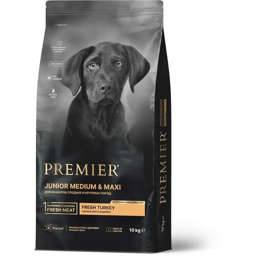 Сухой корм для собак Premier Dog Turkey JUNIOR Medium&Maxi (Свежее мясо индейки для юниоров средних и крупных пород) 10 кг. фотография