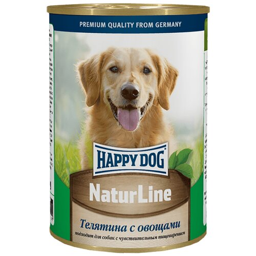 Влажный корм для собак Happy Dog NaturLine, телятина, с овощами 1 уп. х 1 шт. х 410 г фотография