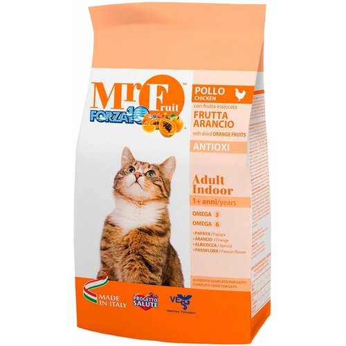 FORZA10 CAT MR.FRUIT ADULT INDOOR для взрослых кошек живущих дома с курицей (1,5 + 1,5 кг) фотография