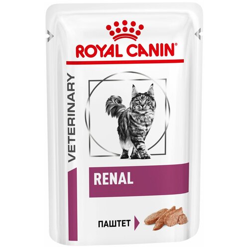 фотография Влажный корм для кошек Royal Canin Renal, при проблемах с почками 10 шт. х 85 г (паштет), купить онлайн 3990 рубл