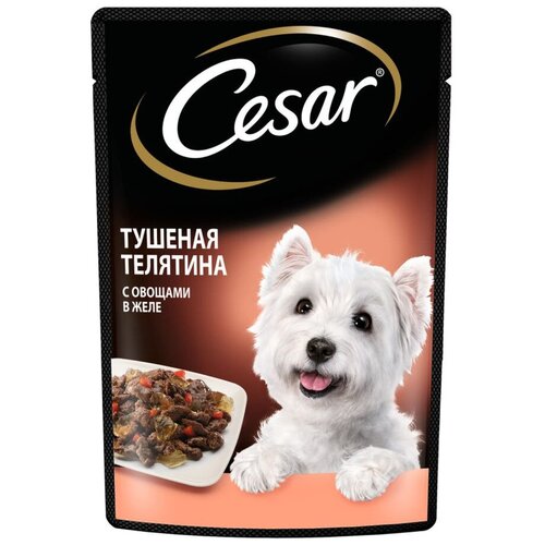 Влажный корм для собак Cesar телятина, с овощами 1 уп. х 10 шт. х 85 г (для мелких пород) фотография