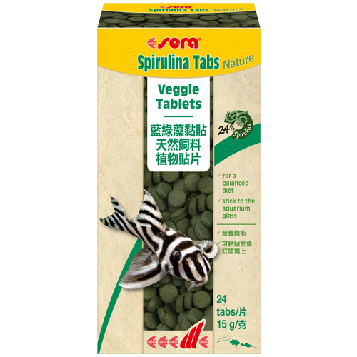 Сухой корм  для  рыб Sera Spirulina Tabs Nature, 24 мл, 15 г24 шт. в уп. фотография