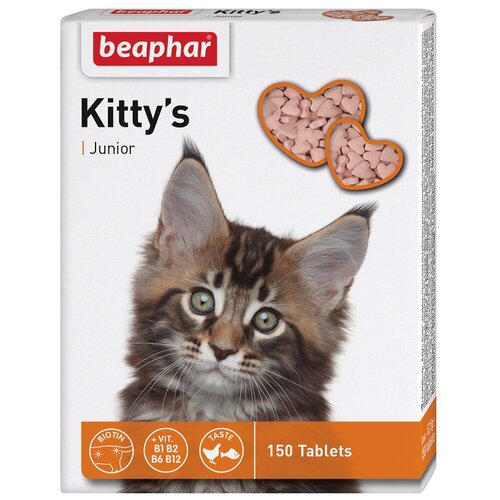 Кормовая добавка Beaphar Kitty's Junior + Biotine , 150 таб. фотография