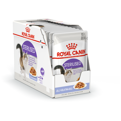 фотография корм для стерилизованных кошек Royal Canin Sterilised 12 шт. х 85 г (кусочки в желе), купить онлайн 1200 рубл