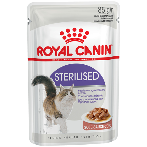 фотография Влажный корм для стерилизованных кошек Royal Canin Sterilised (в соусе) 20 шт. х 85 г (кусочки в соусе), купить онлайн 2360 рубл