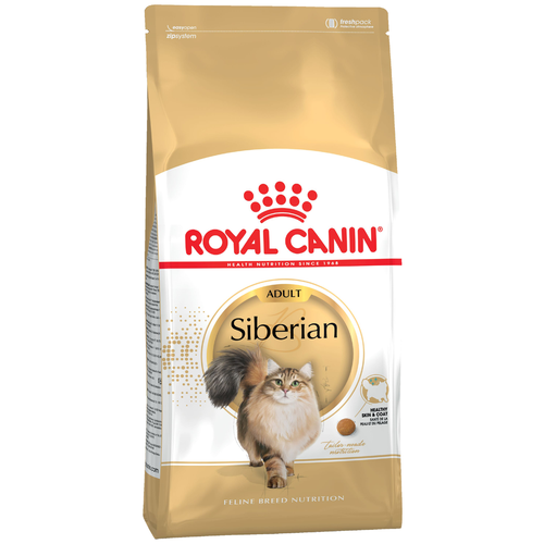 Сухой корм для кошек Royal Canin Siberian Adult сухой специально для породы Сибирская от 1 года до 12 лет 2 шт. х 400 г (кусочки в соусе) фотография