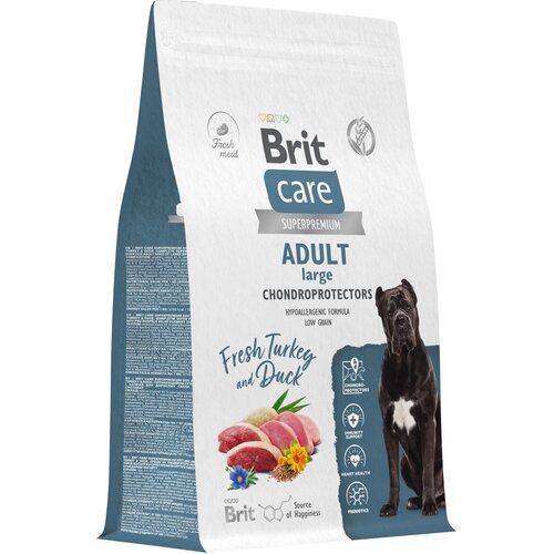 Сухой корм для собак крупных пород Brit Care Dog Adult Large Chondroprotectors​​, здоровье костей и суставов, с индейкой и уткой 3 кг фотография