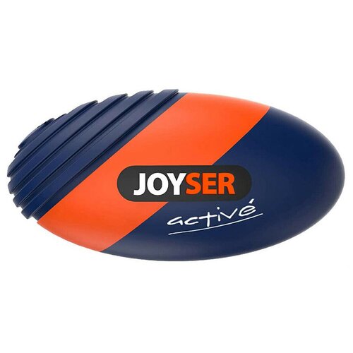 Игрушка JOYSER Active для собак Резиновый мяч регби с пищалкой M синий, 15 см фотография