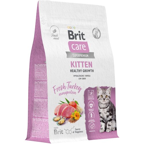 Сухой корм для котят Brit Care Cat Kitten Healthy Growth​​​, с индейкой 0,4 кг фотография