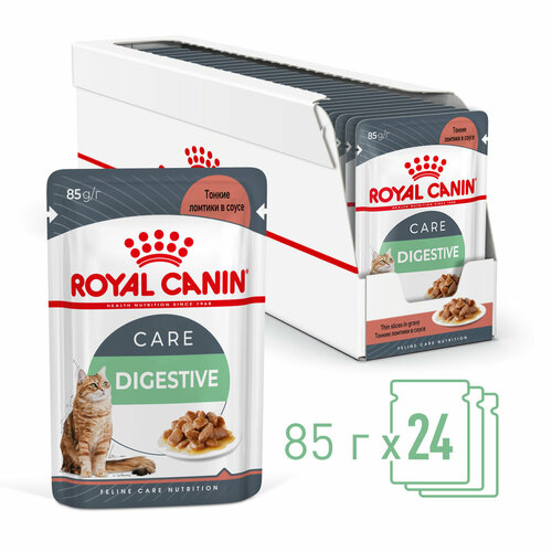 Влажный корм для взрослых кошек Royal Canin Digest Sensitive (Дайджест Сенситив) с чувствительным пищеварением, соус, 24 х 85г фотография