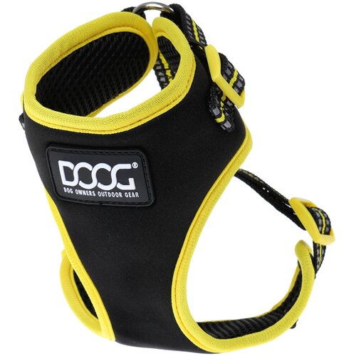 фотография Шлейка DOOG Neoflex Soft Harness, обхват шеи 39-44  см, черный/желтый, XL, купить онлайн 2530 рубл