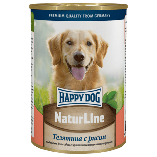 Влажный корм для собак Happy Dog NaturLine, телятина, с рисом 1 уп. х 20 шт. х 410 г фотография