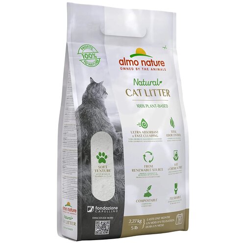 Комкующийся наполнитель Almo Nature Cat Litter 100% натуральный, 2.27кг, 1 шт. фотография