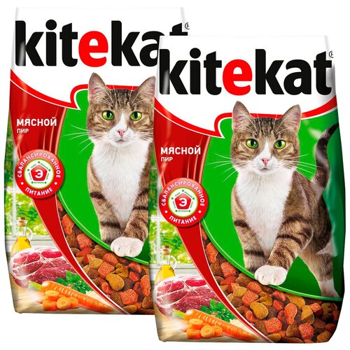 KITEKAT мясной ПИР для взрослых кошек (1,9 + 1,9 кг) фотография