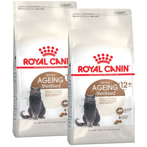 ROYAL CANIN AGEING STERILISED 12+ для пожилых кастрированных котов и стерилизованных кошек старше 12 лет (2 + 2 кг) фотография