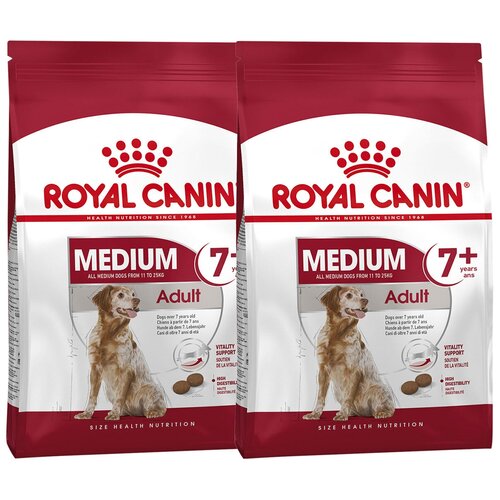 Сухой корм Royal Canin Medium Adult 7+ для собак средних размеров старше 7 лет 1 уп. х 2 шт. х 15000 г (для средних пород) фотография