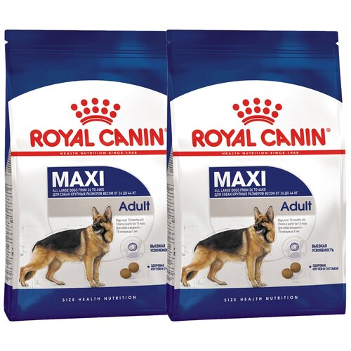 Сухой корм Royal Canin Maxi Adult для собак крупных размеров от 15 месяцев до 5 лет 1 уп. х 2 шт. х 15000 г (для крупных пород) фотография