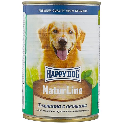 Влажный корм для собак Happy Dog NaturLine, телятина, с овощами 1 уп. х 1 шт. х 970 г фотография