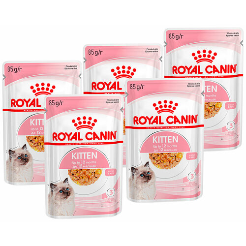 фотография ROYAL CANIN KITTEN для котят в желе пауч 85 гр 85 гр х 5 шт, купить онлайн 586 рубл