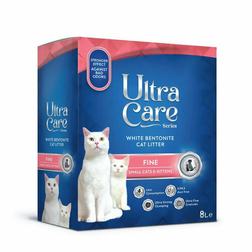 Ultra Care Fine Small Cats & Kittens комкующийся наполнитель для кошачьего туалета для котят и мелких кошек, в двойном картоне - 7 кг фотография