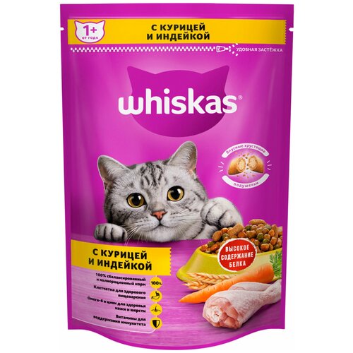 Сухой корм для кошек Whiskas с курицей, с индейкой 350 г фотография