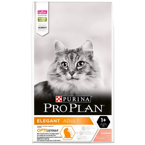 PURINA PRO PLAN CAT ELEGANT для взрослых кошек с чувствительной кожей с лососем 2 уп. (0,4 + 0,4 кг) фотография